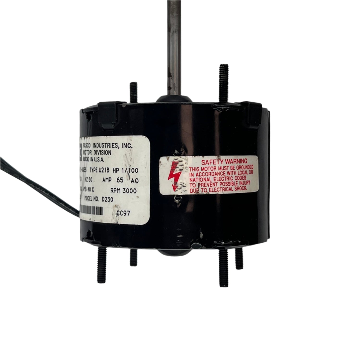 Fasco D230 Centrifugal Blower Motor - 1/100 HP, 3000 RPM, 120